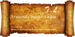 Trencsánszki Lajos névjegykártya